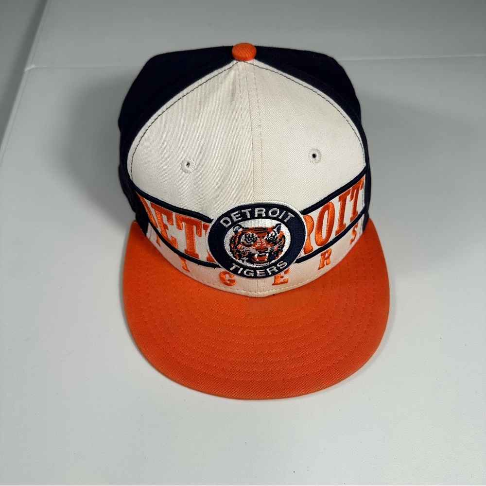 Y2K new era Detroit tigers mlb baseball SnapBack hat blue orange one size